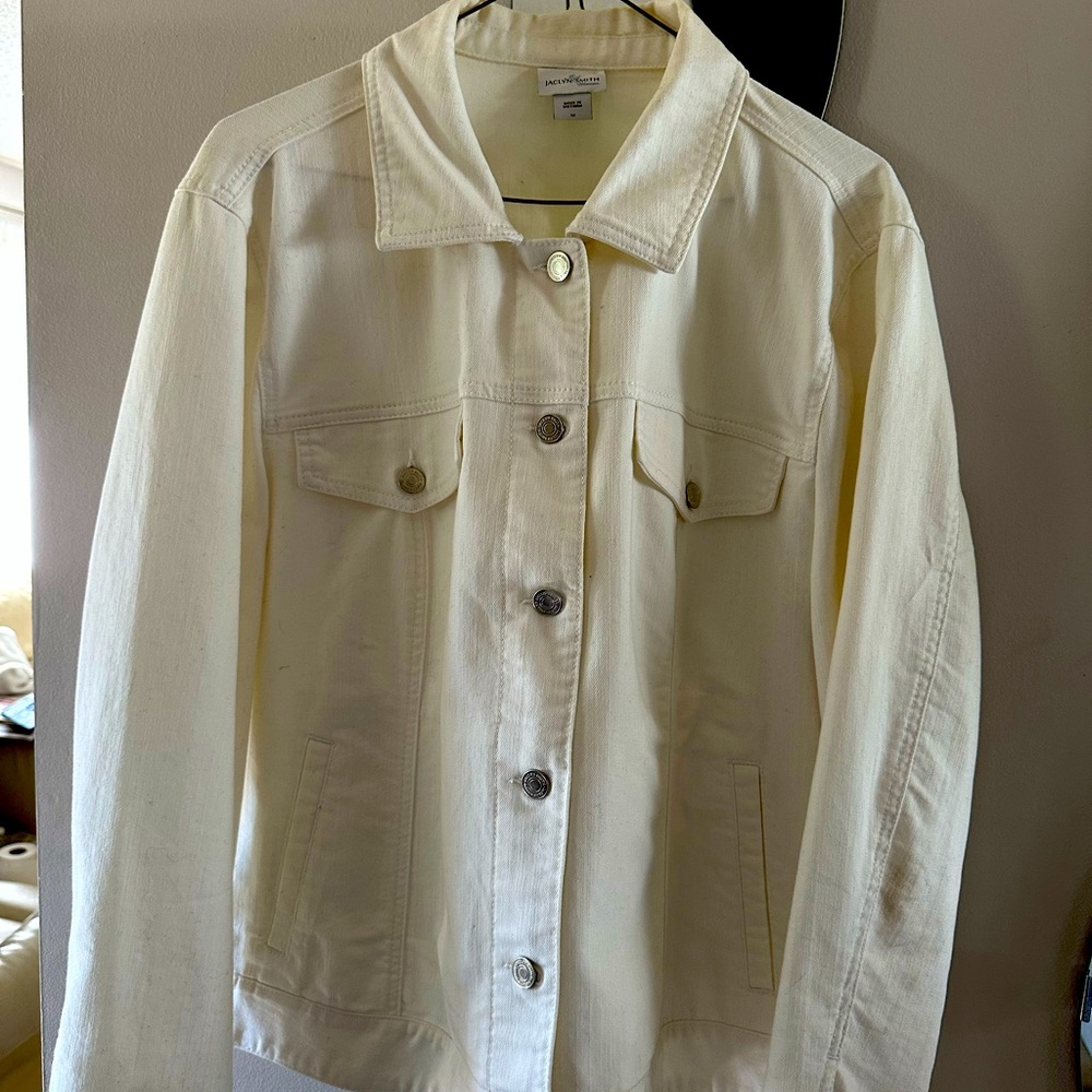 Jaclyn Smith Women's Cream Jean Jacket